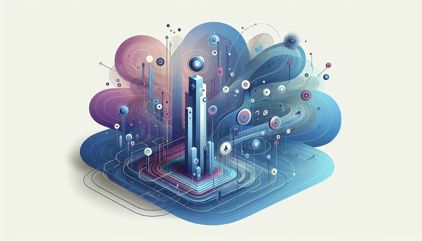 Visual representation of user experience design elements improving website conversion rates with connected user journey touchpoints