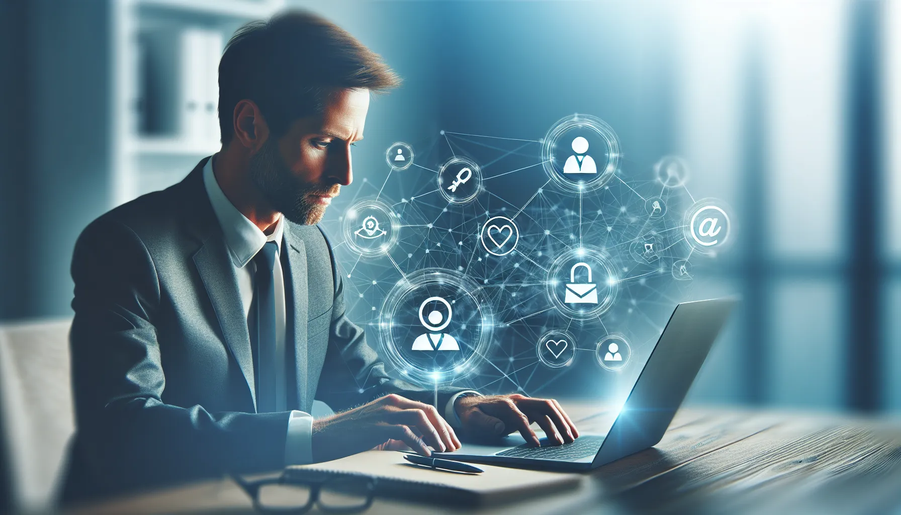 Business professional building personal brand through authentic content creation and digital presence